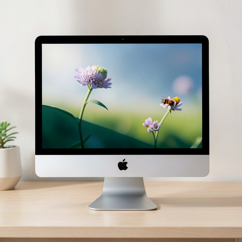 Laptop and desktop monitor mockup displaying a clean multipurpose website design in dark navy and bright cyan colors, calm modern mood