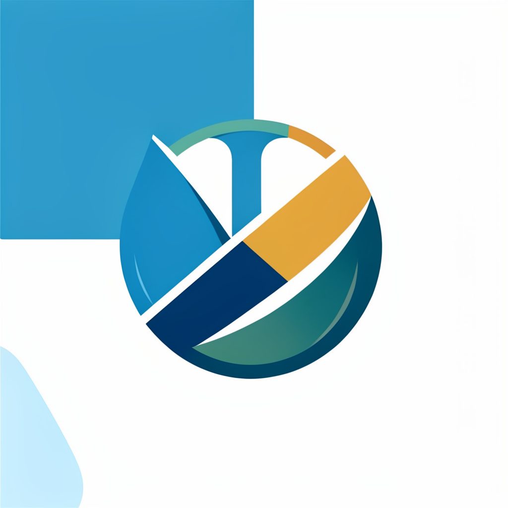Simple rounded emblem logo in cyan and dark navy tones representing a WordPress theme marketplace