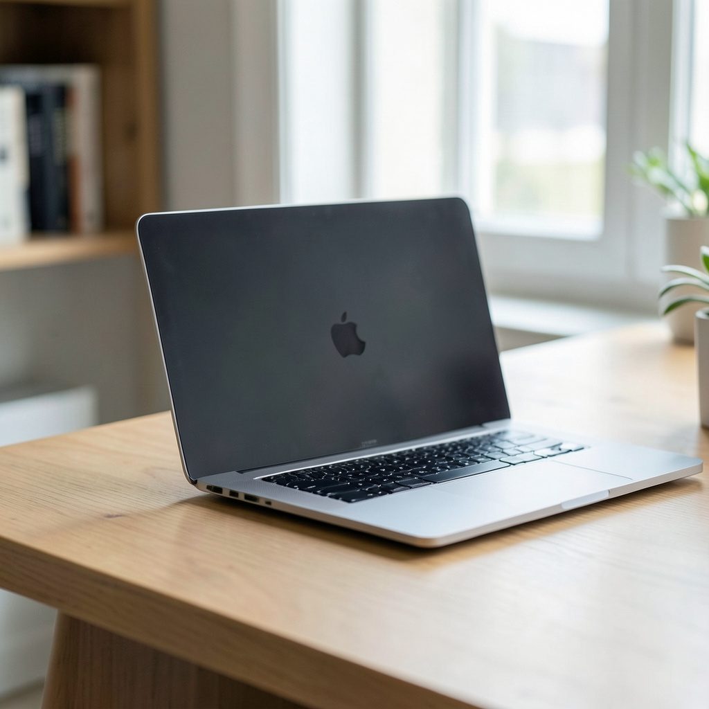 Laptop mockup displaying a beauty and spa website design in soft calm tones